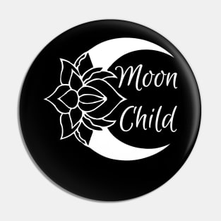 Moon Child Crescent Moon (White) Pin