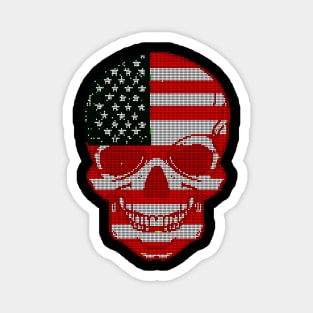 Skull America Glitch Magnet