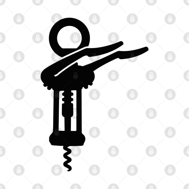 Dab dabbing corkscrew wine opener bottle alcohol (black) by LaundryFactory