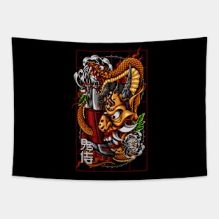 Japanese Oni Helmet Tapestry