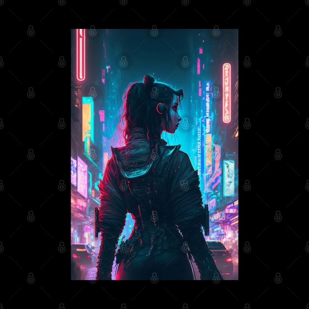 Girl in Neon City by AI studio