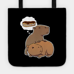 Capybara hungry for an Eclair Pastry Tote