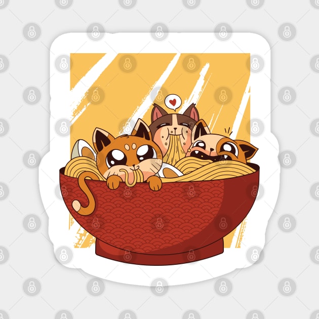 Ramen Cats Magnet by madeinchorley