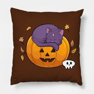 Halloween kitty with pumkin Pillow