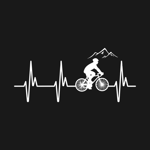 Mountain Bike Heartbeat - Biking Lifeline T-Shirt by biNutz