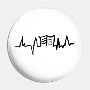 Book Heartbeat Pin