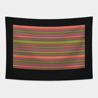 Pink Coral Purple Green Horizontal Stripes Pattern Tapestry