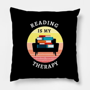 Reading Is My Therapy Pillow