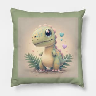 Der bunte Dino mit den Herzchen - Dinosaurierherz Pillow