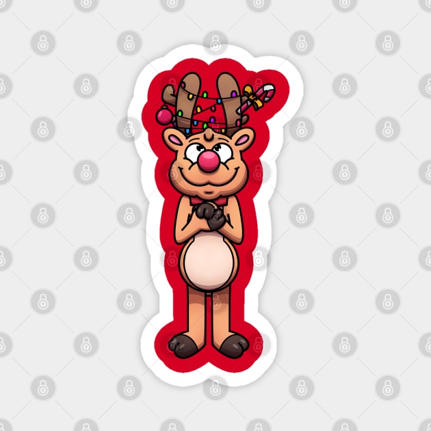 Christmas Reindeer With Christmas Ornaments Magnet by TheMaskedTooner