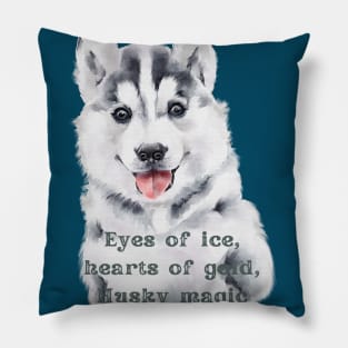 Cute Husky Puppy Sledge Dog Pillow