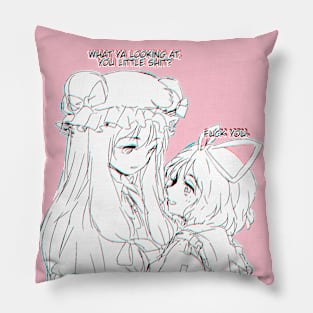 Tall and short person meeting each other but on a weeb degenerate vision Pillow