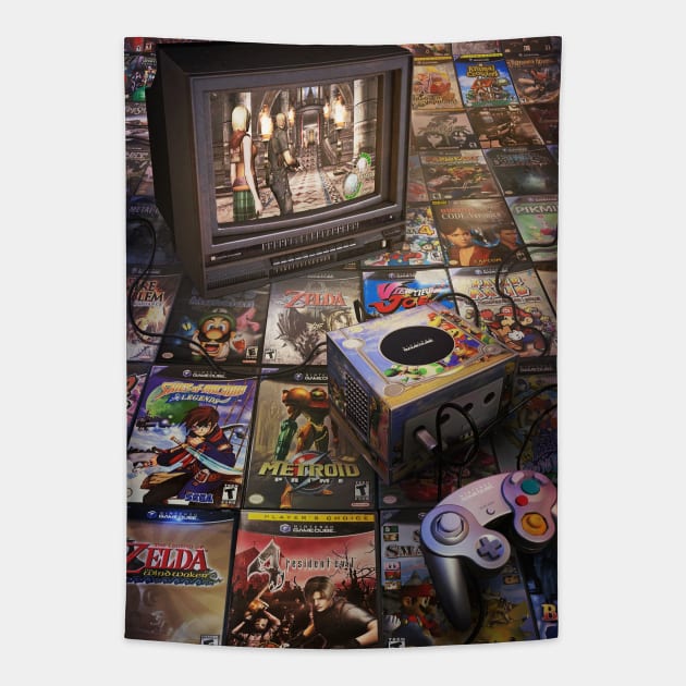 Game Cube Legacy Tapestry by Rachid Lotf