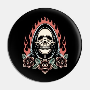 burning grim and roses Pin