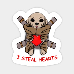 funny baby Labrador dog Valentines Day gift I Steal Hearts T-Shirt Magnet