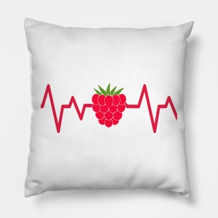 raspberry heart beat funny cute for fruit lover mom art vegetarian Pillow