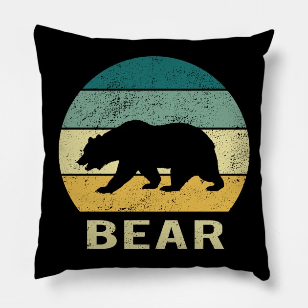 Bear At Sunset A Gift For Bear Lovers Pillow by MerchAndrey