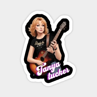 tanya tucker //retro vector playing guitar Magnet