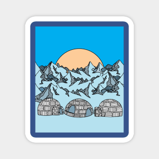 Igloo snow and ice landscape Magnet