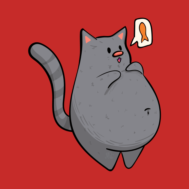 Russian Blue - Fat Cat Design by KPrimeArt