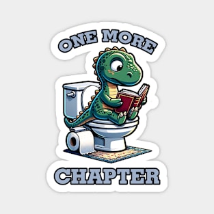 One More Chapter Dinosaur Reading in Toilet Book Lover Magnet