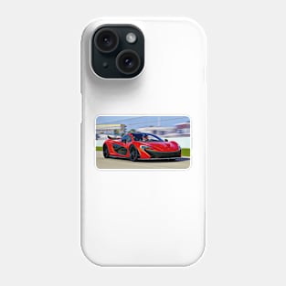 McLaren P1 Cartoon Drawing Action Print Phone Case