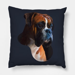 Boxer dog portrait painting Pillow