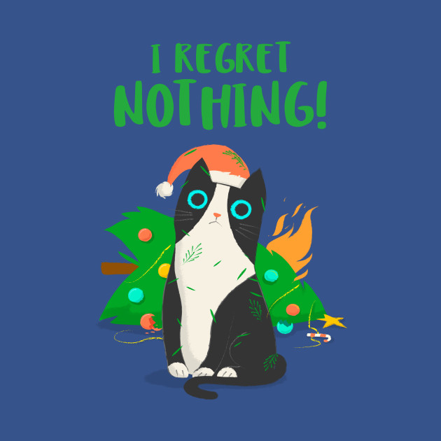 Disover I Regret nothing Cat Christmas Tree - Cat Christmas Tree - T-Shirt