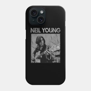 Neil Young Black - Vintage Phone Case