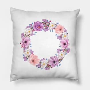 Image: Watercolor, Flower wreath Pillow