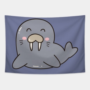 Cute Walrus Doodle Tapestry