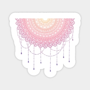 Pink and purple half drop mandala art Magnet