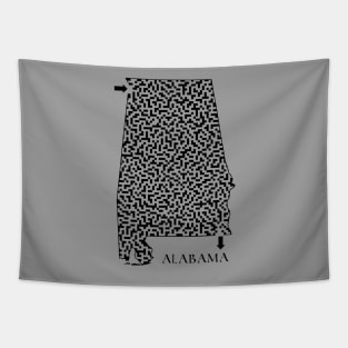 Alabama State Outline Maze & Labyrinth Tapestry