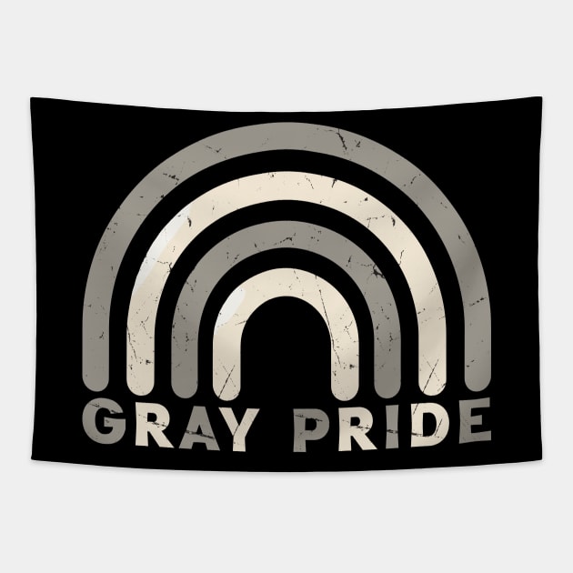 Gray Pride Retro Rainbow Deign Tapestry by Trendsdk