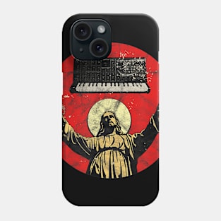 Vintage Synthesizer Jesus Analog Synth Nerd Analog Studio Phone Case