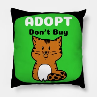 Adopt Don't Buy Cute Kitty Pillow
