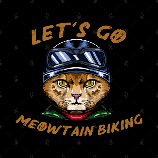 Let's Go Meowtain Biking Funny Cat by zofry's life