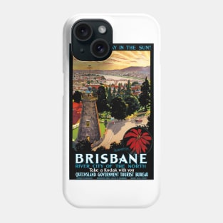 Vintage Travel Poster Brisbane Australia Phone Case