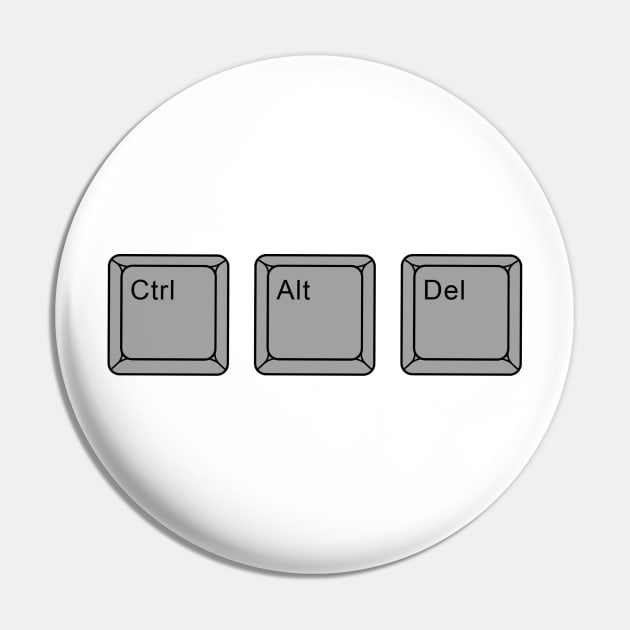 ALT CTRL DEL White Pin by felixbunny