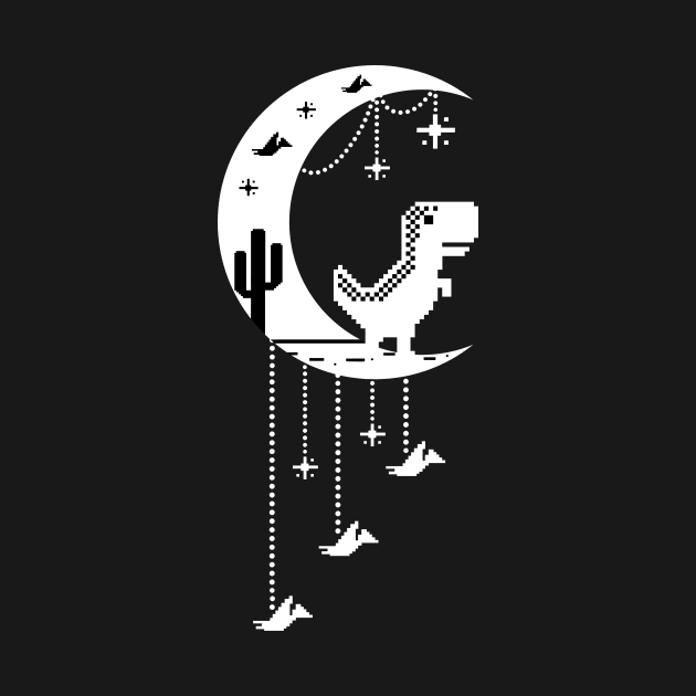 Chrome Dinosaur Moon by Introvert Home 