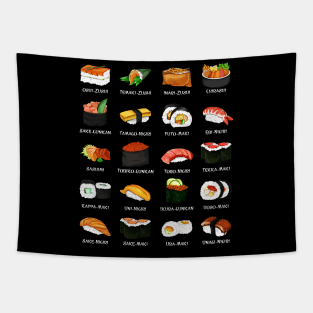 Various sushi preparations - types of sushi Tapestry