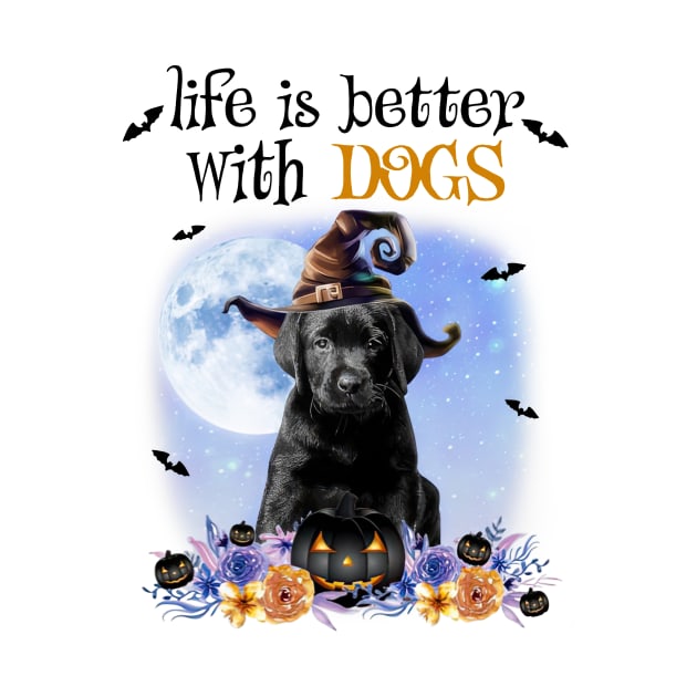 Black Labrador Witch Hat Life Is Better With Dogs Halloween by nakaahikithuy