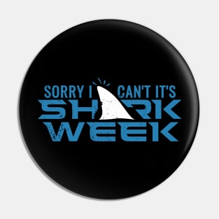 Retro Shark Fin Week 2023 Shark Lover Ocean Wildlife Pin