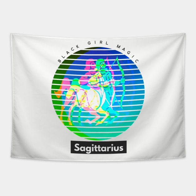 Sagittarius Black Girl Magic (zodiac sign) Tapestry by PersianFMts