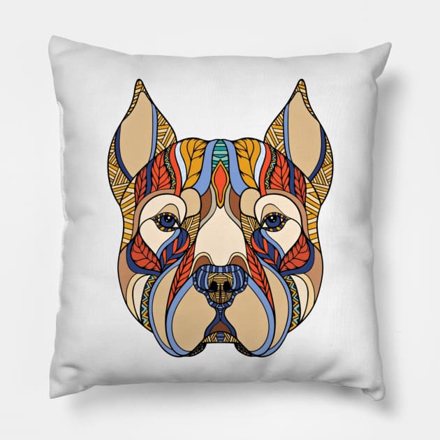 Pit Bull Mandala Pillow by ArtJoy