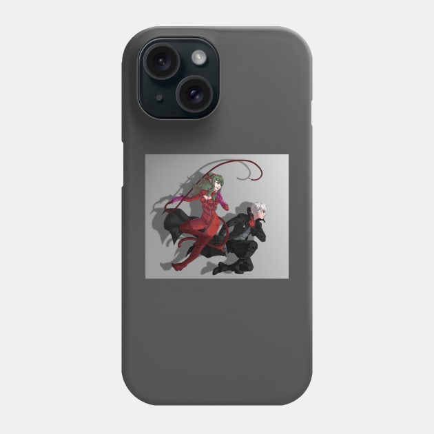 Robin and Tiki as Panther and Joker Phone Case by IUBWORKS