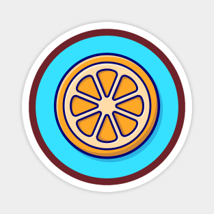 Slices Of Orange Cartoon Vector Icon Illustration (2) Magnet