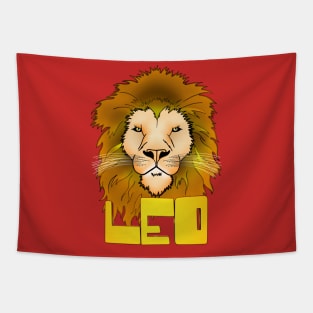 Front and Back Leo The Lion Tapestry