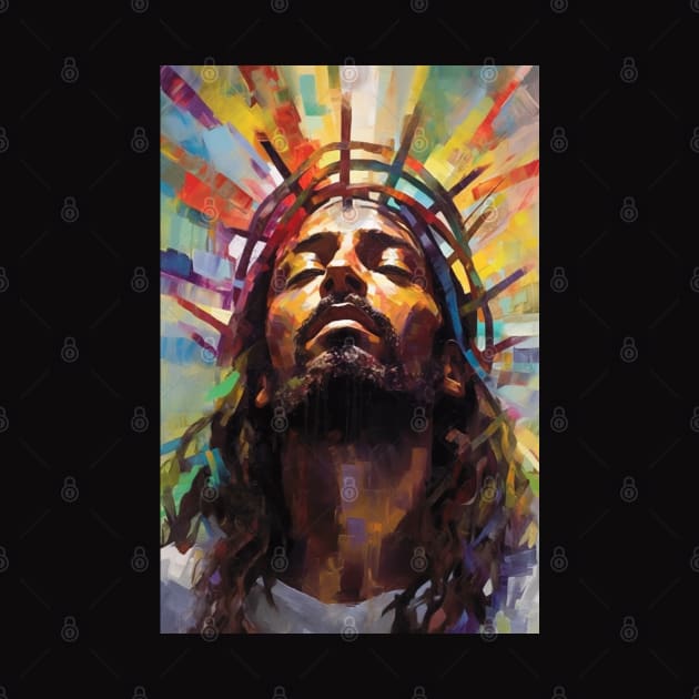 African American Jesus Christ Praying by AI Art Originals