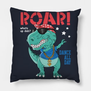 cool dinosaur dabbing Pillow